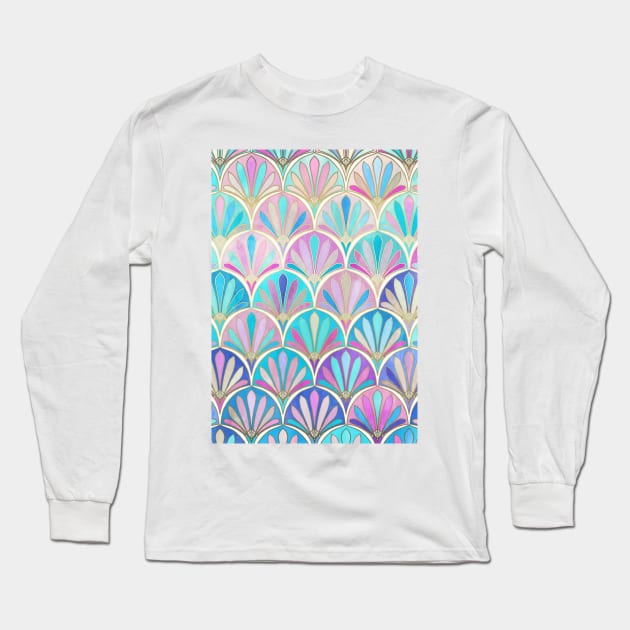 Glamorous Twenties Art Deco Pastel Pattern Long Sleeve T-Shirt by micklyn